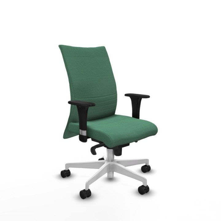 Albacete confidente sincro bali verde esmeralda brazos 1D base blanca ruedas 65 mm nailon