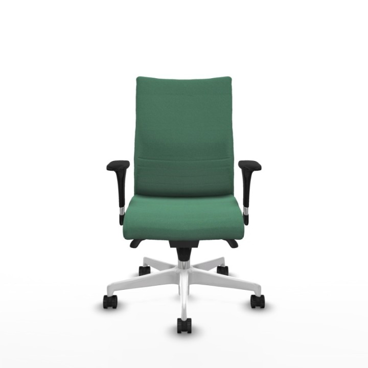 Albacete confidente sincro bali verde esmeralda brazos 1D base blanca ruedas 65 mm nailon