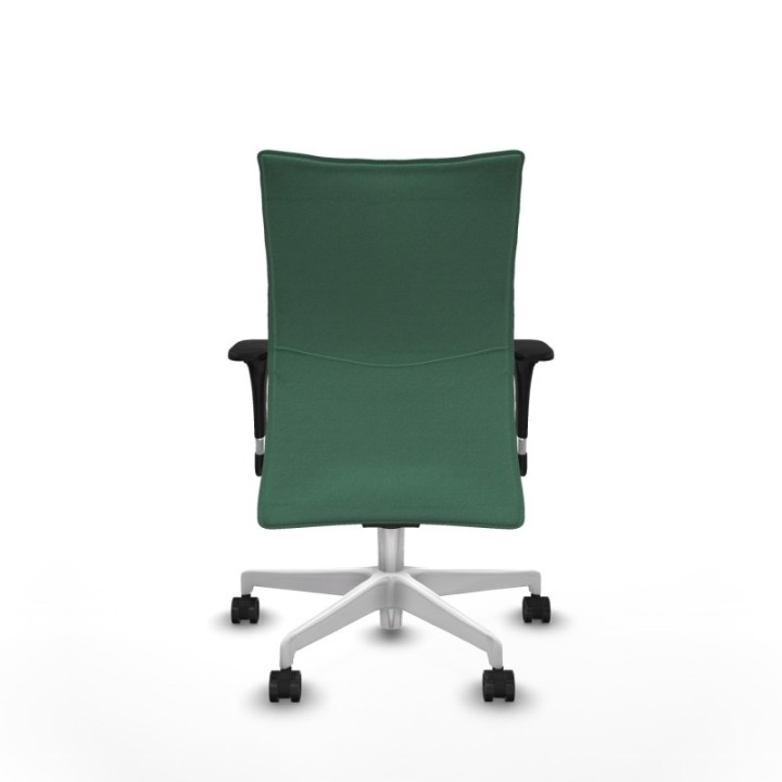 Albacete confidente sincro bali verde esmeralda brazos 1D base blanca ruedas 65 mm nailon