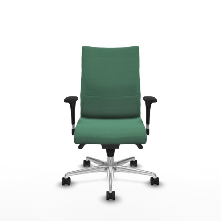 Albacete confidente sincro bali verde esmeralda brazos 1D base aluminio ruedas 65 mm nailon