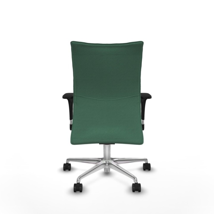 Albacete confidente sincro bali verde esmeralda brazos 1D base aluminio ruedas 65 mm nailon