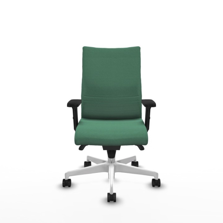 Albacete confidente sincro bali verde esmeralda brazos 2D base blanca ruedas 65 mm nailon