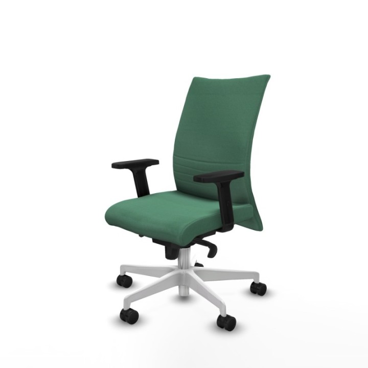 Albacete confidente sincro bali verde esmeralda brazos 2D base blanca ruedas 65 mm nailon