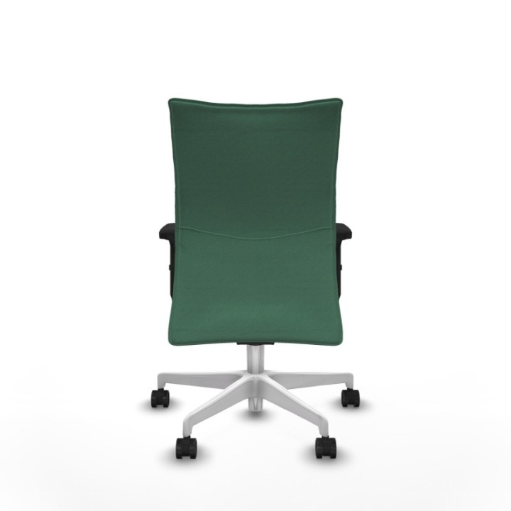 Albacete confidente sincro bali verde esmeralda brazos 2D base blanca ruedas 65 mm nailon