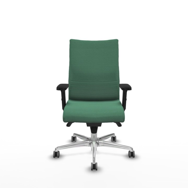 Albacete confidente sincro bali verde esmeralda brazos 2D base aluminio ruedas 65mm engomadas