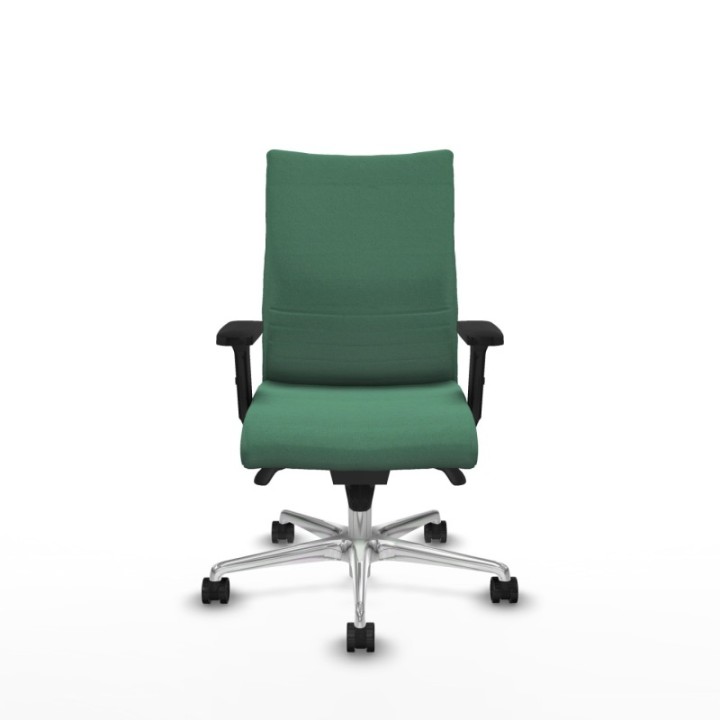 Albacete confidente sincro bali verde esmeralda brazos 2D base aluminio ruedas 65 mm nailon