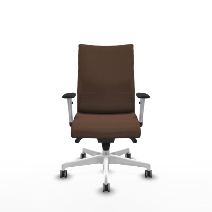 Albacete confidente sincro bali marrón oscuro brazos 1D blancos base blanca ruedas 65mm engomadas