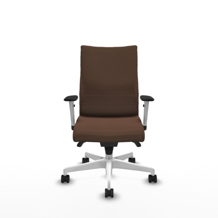 Albacete confidente sincro bali marrón oscuro brazos 1D blancos base blanca ruedas 65 mm nailon