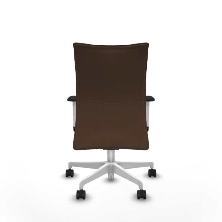 Albacete confidente sincro bali marrón oscuro brazos 1D blancos base blanca ruedas 65 mm nailon