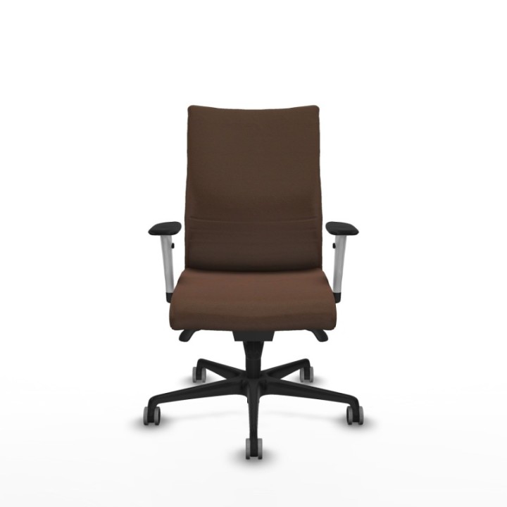 Albacete confidente sincro bali marrón oscuro brazos 1D blancos base nailon ruedas 65mm engomadas