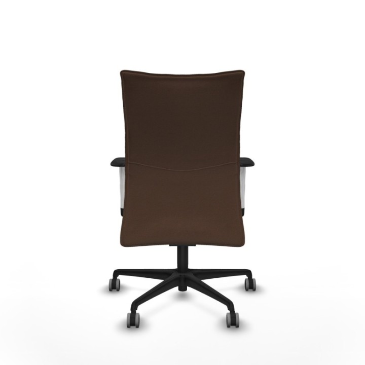 Albacete confidente sincro bali marrón oscuro brazos 1D blancos base nailon ruedas 65mm engomadas