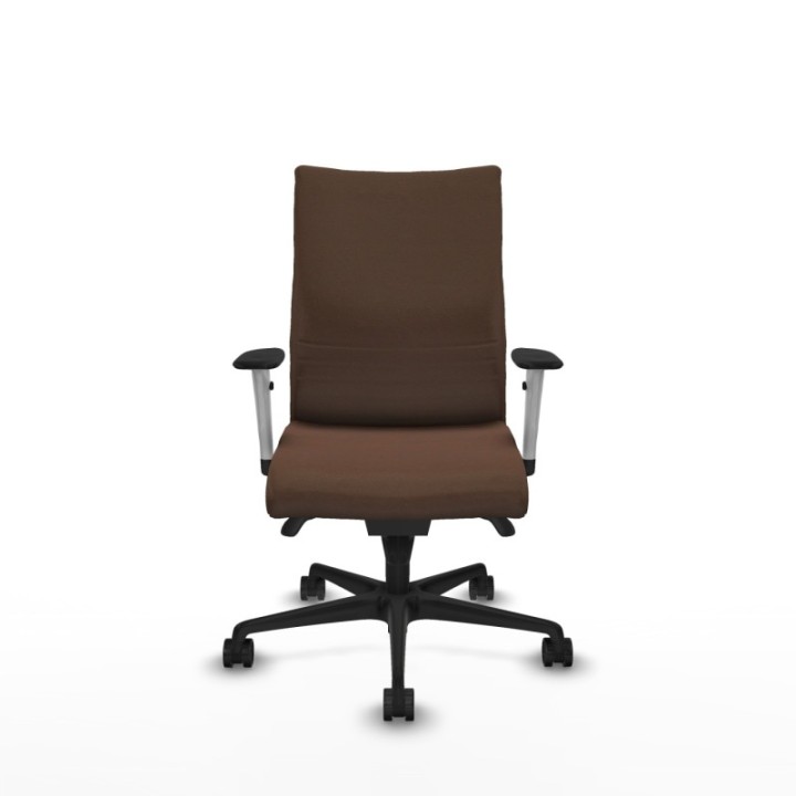 Albacete confidente sincro bali marrón oscuro brazos 1D blancos base nailon ruedas 65 mm nailon