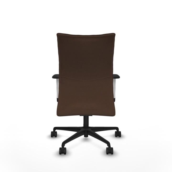 Albacete confidente sincro bali marrón oscuro brazos 1D blancos base nailon ruedas 65 mm nailon