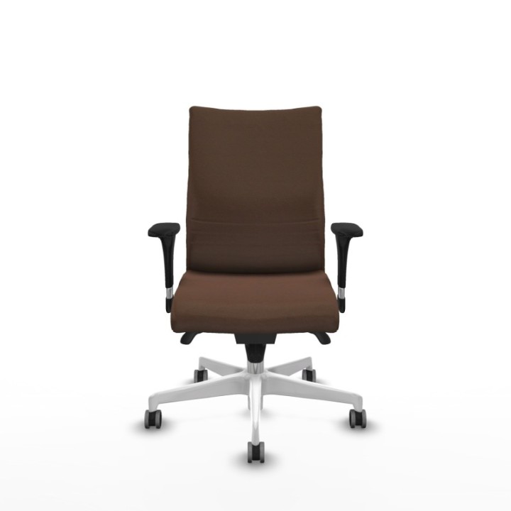 Albacete confidente sincro bali marrón oscuro brazos 1D base blanca ruedas 65mm engomadas