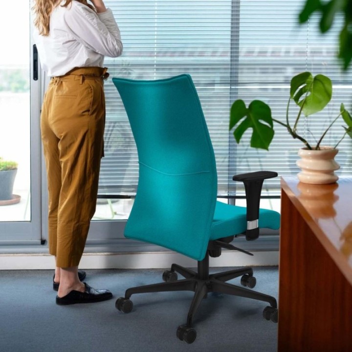 Albacete confidente sincro bali marrón oscuro brazos 1D base nailon ruedas 65 mm nailon