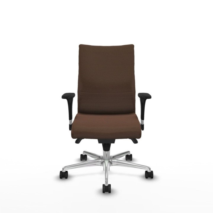 Albacete confidente sincro bali marrón oscuro brazos 1D base aluminio ruedas 65 mm nailon