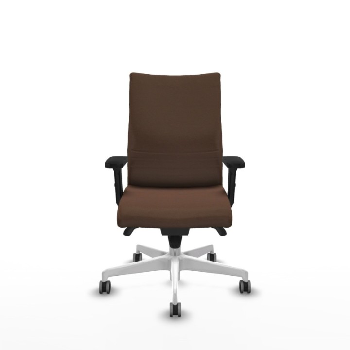 Albacete confidente sincro bali marrón oscuro brazos 2D base blanca ruedas 65mm engomadas