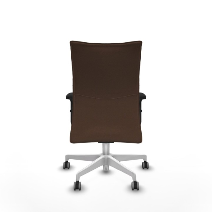 Albacete confidente sincro bali marrón oscuro brazos 2D base blanca ruedas 65mm engomadas