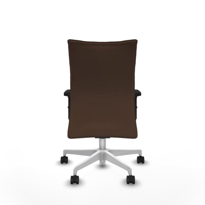 Albacete confidente sincro bali marrón oscuro brazos 2D base blanca ruedas 65 mm nailon