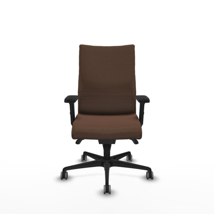 Albacete confidente sincro bali marrón oscuro brazos 2D base nailon ruedas 65mm engomadas