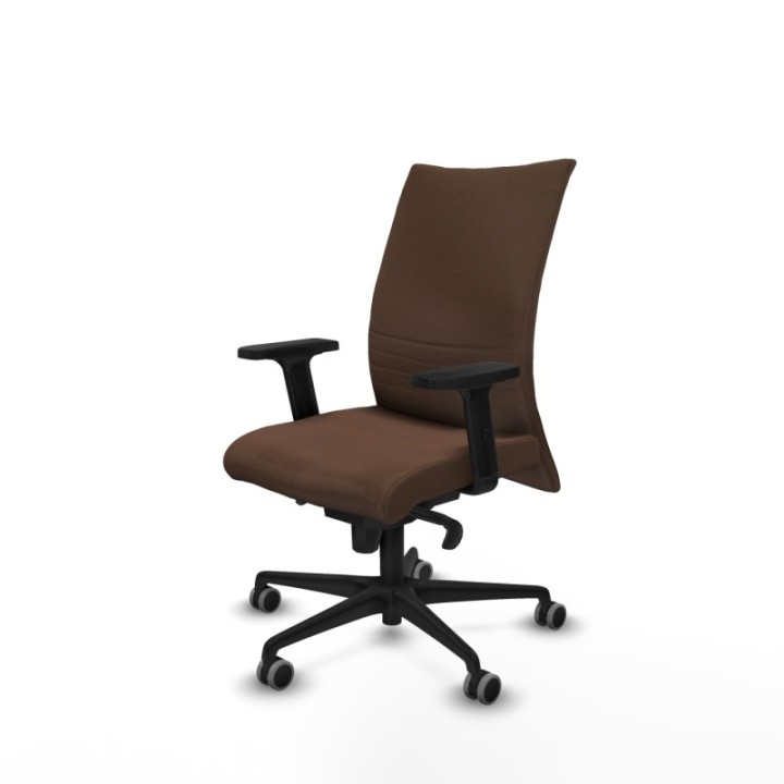 Albacete confidente sincro bali marrón oscuro brazos 2D base nailon ruedas 65mm engomadas