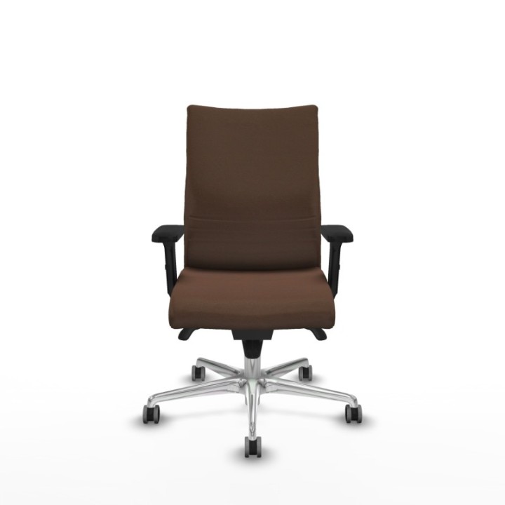 Albacete confidente sincro bali marrón oscuro brazos 2D base aluminio ruedas 65mm engomadas