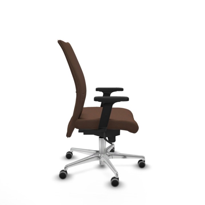 Albacete confidente sincro bali marrón oscuro brazos 2D base aluminio ruedas 65mm engomadas