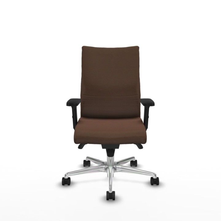 Albacete confidente sincro bali marrón oscuro brazos 2D base aluminio ruedas 65 mm nailon