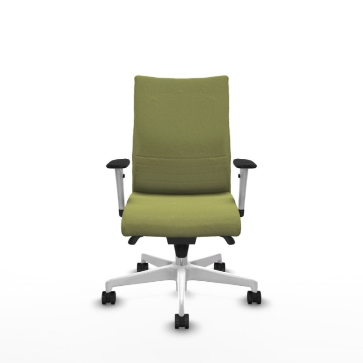 Albacete confidente sincro bali verde oliva brazos 1D blancos base blanca ruedas 65 mm nailon