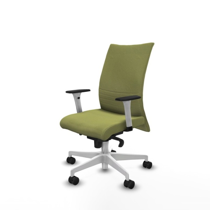 Albacete confidente sincro bali verde oliva brazos 1D blancos base blanca ruedas 65 mm nailon