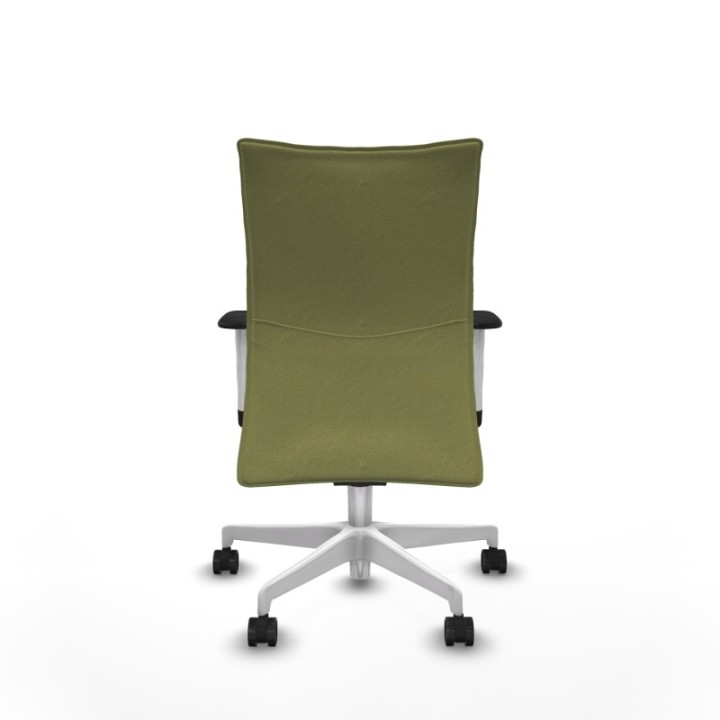 Albacete confidente sincro bali verde oliva brazos 1D blancos base blanca ruedas 65 mm nailon