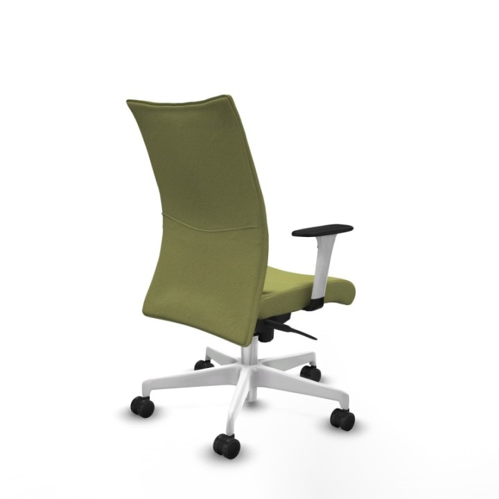 Albacete confidente sincro bali verde oliva brazos 1D blancos base blanca ruedas 65 mm nailon