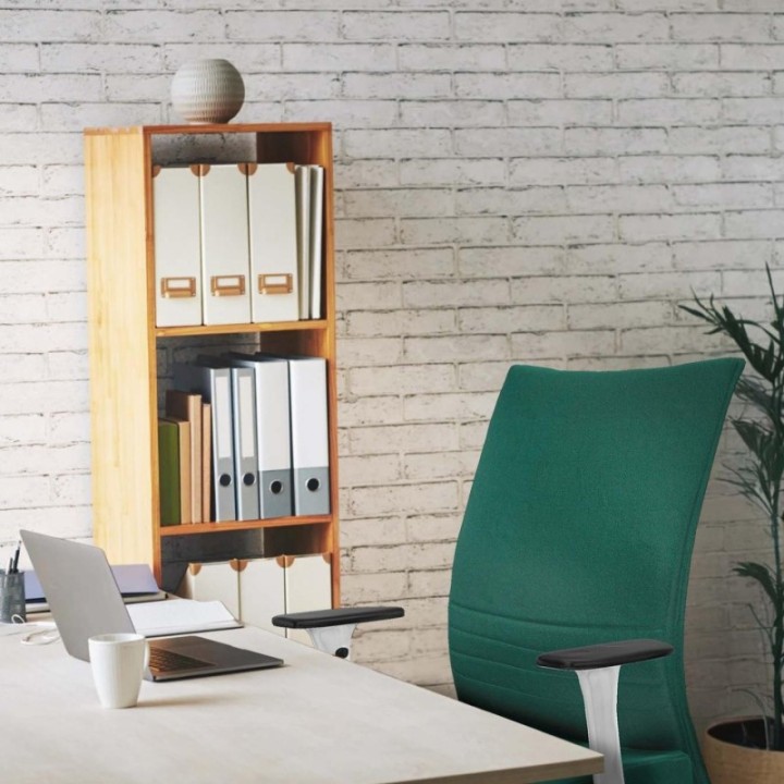 Albacete confidente sincro bali verde oliva brazos 1D blancos base blanca ruedas 65 mm nailon