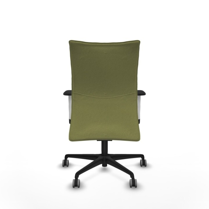 Albacete confidente sincro bali verde oliva brazos 1D blancos base nailon ruedas 65mm engomadas