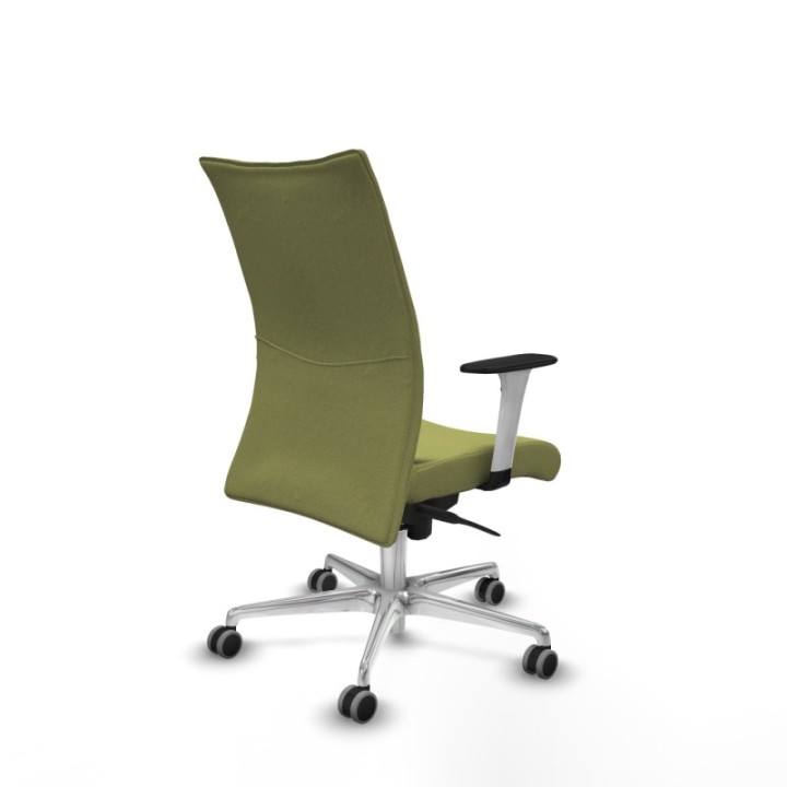 Albacete confidente sincro bali verde oliva brazos 1D blancos base aluminio ruedas 65mm engomadas