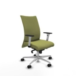 Albacete confidente sincro bali verde oliva brazos 1D blancos base aluminio ruedas 65 mm nailon