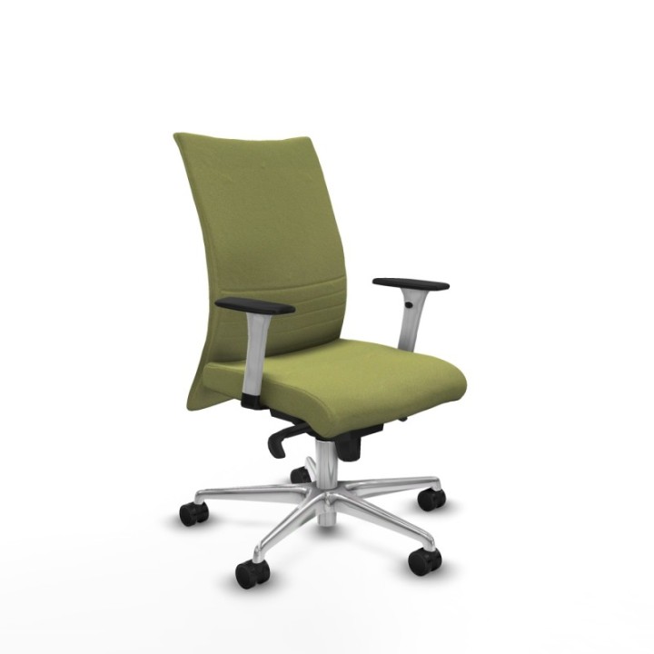 Albacete confidente sincro bali verde oliva brazos 1D blancos base aluminio ruedas 65 mm nailon