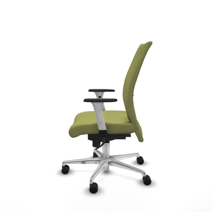 Albacete confidente sincro bali verde oliva brazos 1D blancos base aluminio ruedas 65 mm nailon