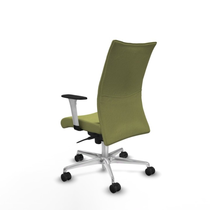 Albacete confidente sincro bali verde oliva brazos 1D blancos base aluminio ruedas 65 mm nailon