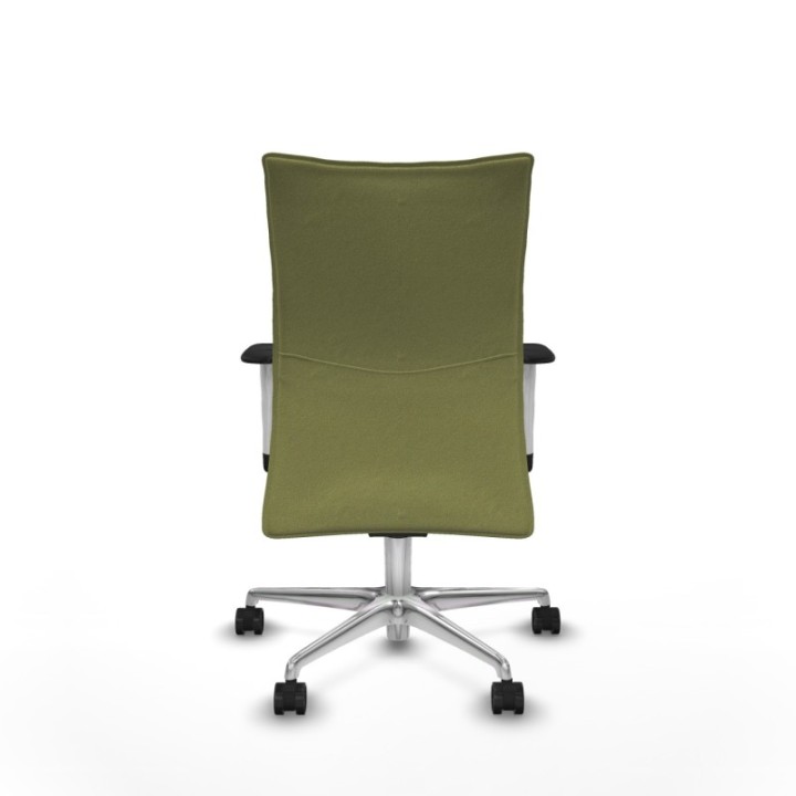 Albacete confidente sincro bali verde oliva brazos 1D blancos base aluminio ruedas 65 mm nailon