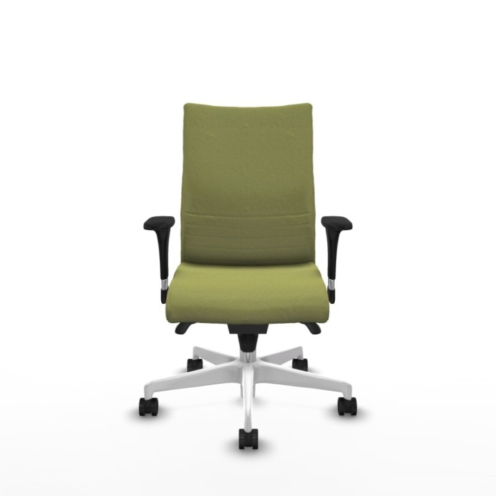 Albacete confidente sincro bali verde oliva brazos 1D base blanca ruedas 65 mm nailon