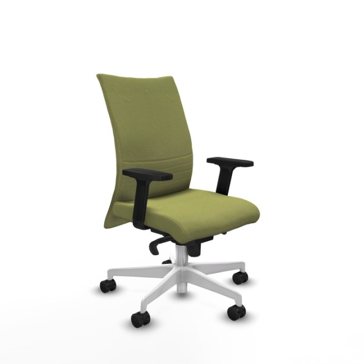 Albacete confidente sincro bali verde oliva brazos 2D base blanca ruedas 65 mm nailon