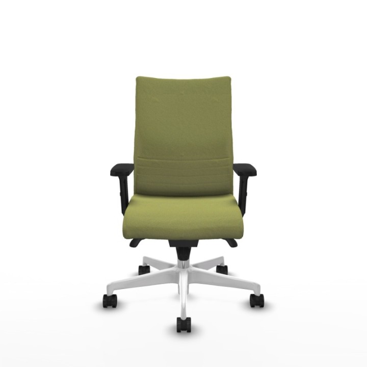 Albacete confidente sincro bali verde oliva brazos 2D base blanca ruedas 65 mm nailon