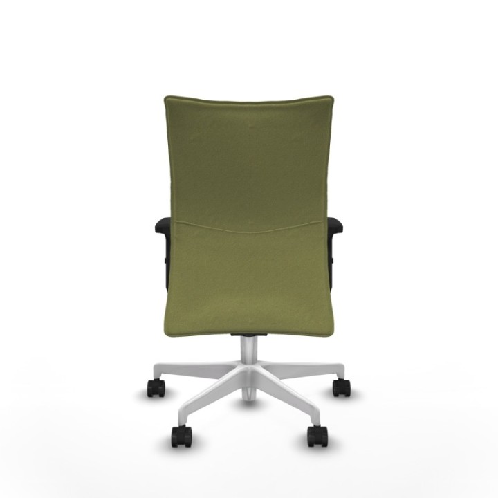 Albacete confidente sincro bali verde oliva brazos 2D base blanca ruedas 65 mm nailon