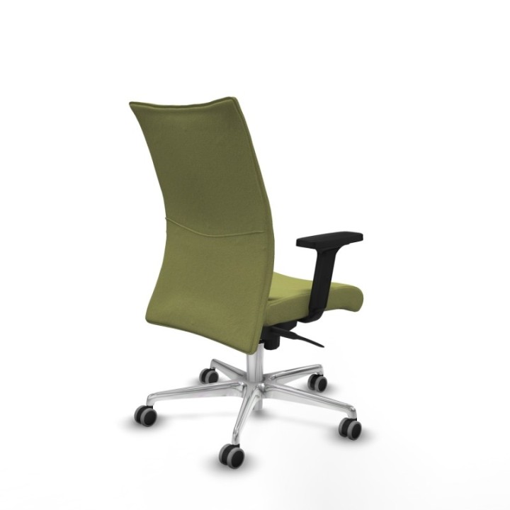 Albacete confidente sincro bali verde oliva brazos 2D base aluminio ruedas 65mm engomadas