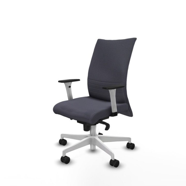 Albacete confidente sincro bali gris oscuro brazos 1D blancos base blanca ruedas 65 mm nailon