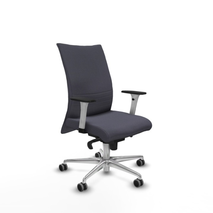 Albacete confidente sincro bali gris oscuro brazos 1D blancos base aluminio ruedas 65mm engomadas