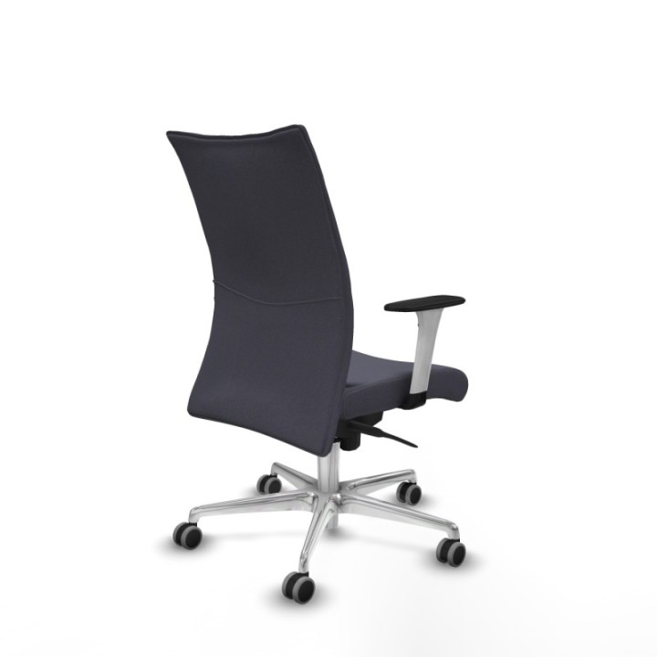 Albacete confidente sincro bali gris oscuro brazos 1D blancos base aluminio ruedas 65mm engomadas