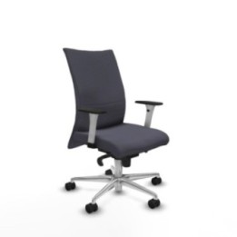 Albacete confidente sincro bali gris oscuro brazos 1D blancos base aluminio ruedas 65 mm nailon