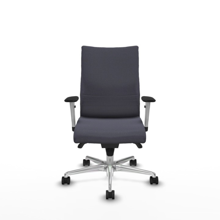 Albacete confidente sincro bali gris oscuro brazos 1D blancos base aluminio ruedas 65 mm nailon